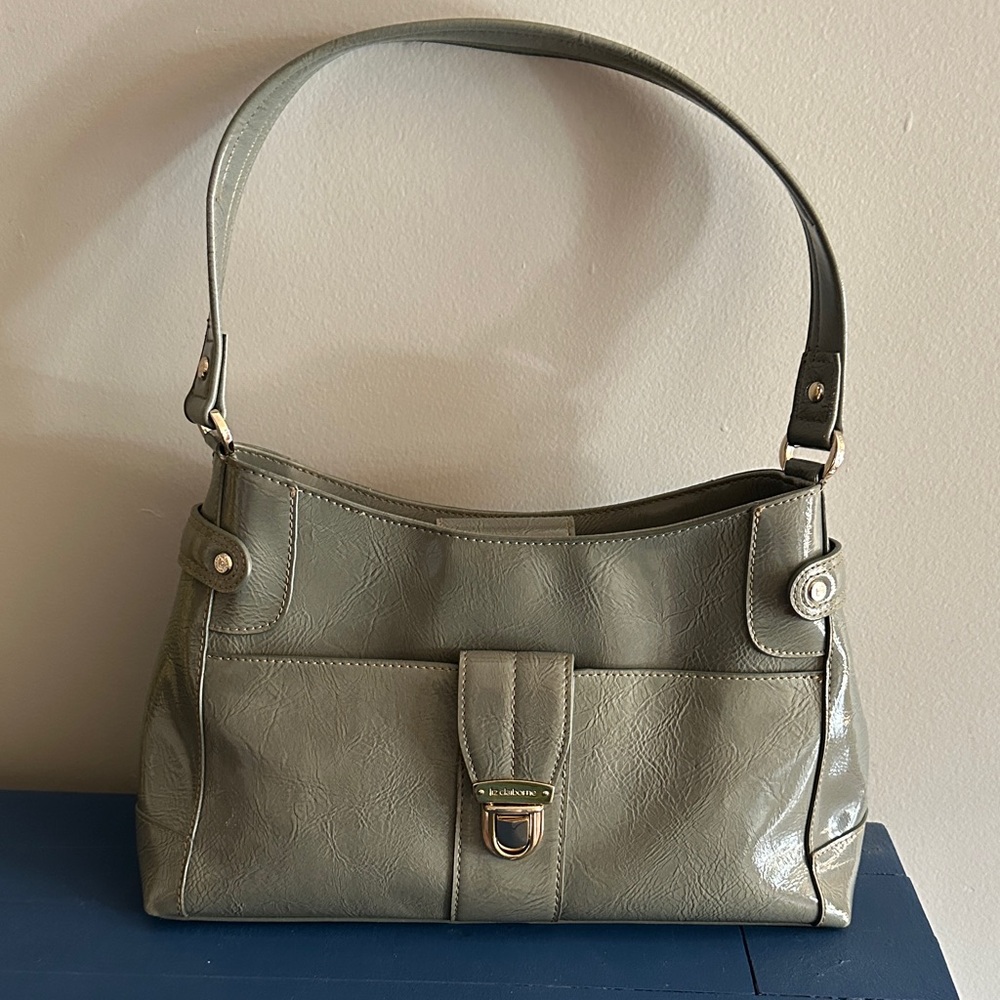Liz Claiborne Chic Gray Leather Shoulder Bag